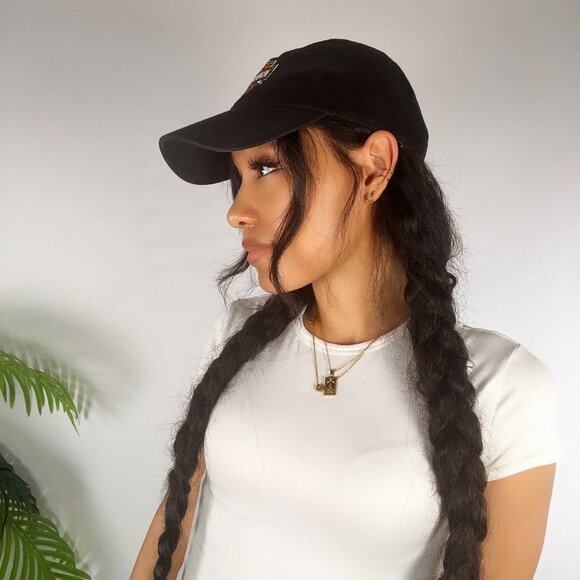 Vintage Y2K Harley Davidson Black Embroidered Streetwear Adjustable Baseball Cap - Picture 2 of 7